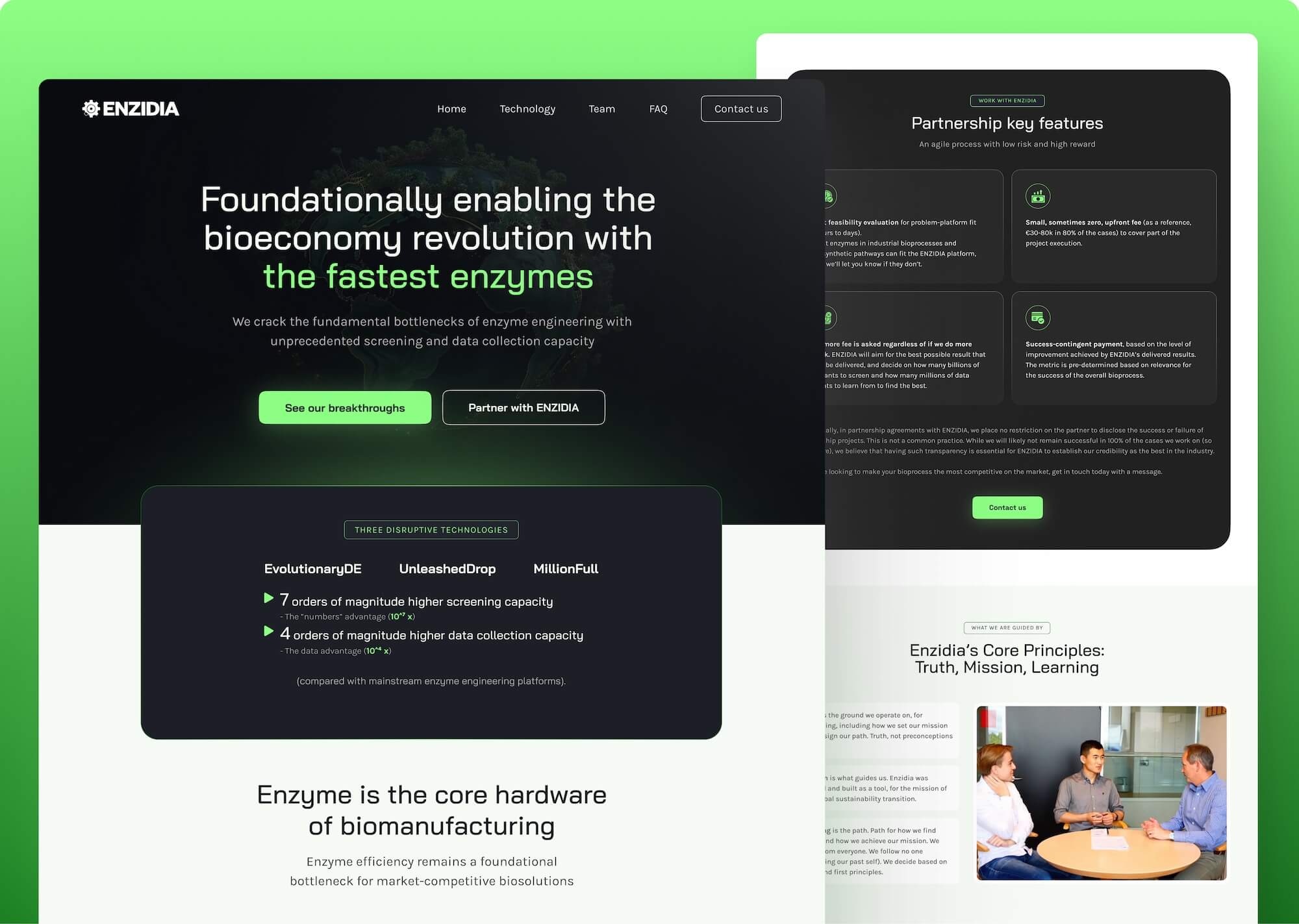 Mockup Image of Enzidia's Website