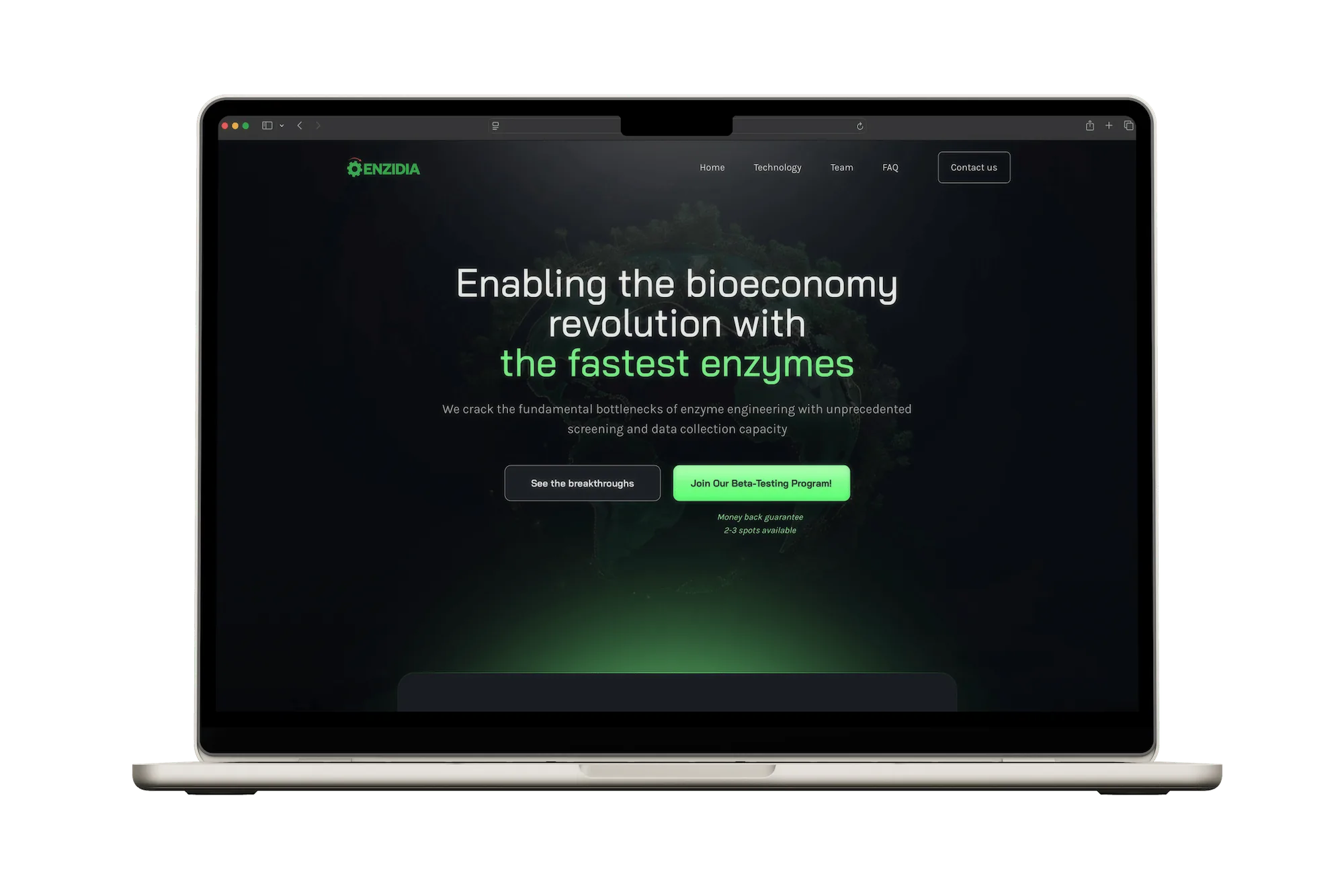 The Enzidia website shown across desktop and mobile screens.