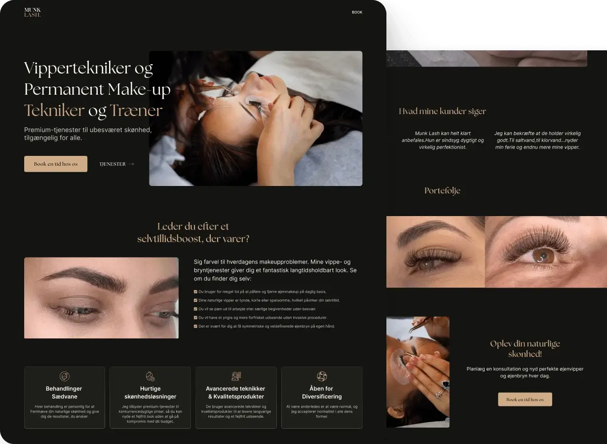 Thumbnail image for Munk Lash, a company that I've been working with, building their Website.